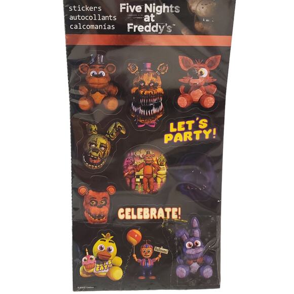 Five Nights at Freddy's Sticker Sheets 4 Sheet Sticker Pack FNAF Birthday Party - Picture 9 of 9